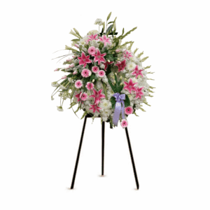 Corona Premium Lilium Rosado - Gerberas