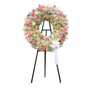 Corona De Rosas Blancas y Rosadas